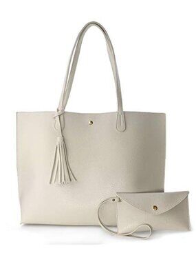Deep Embossed Pebbled Faux Leather Tote - Magnet Snap Handbag